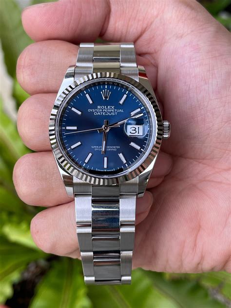 rolex datejust 36 blue|Rolex Datejust 36 diamond bezel.